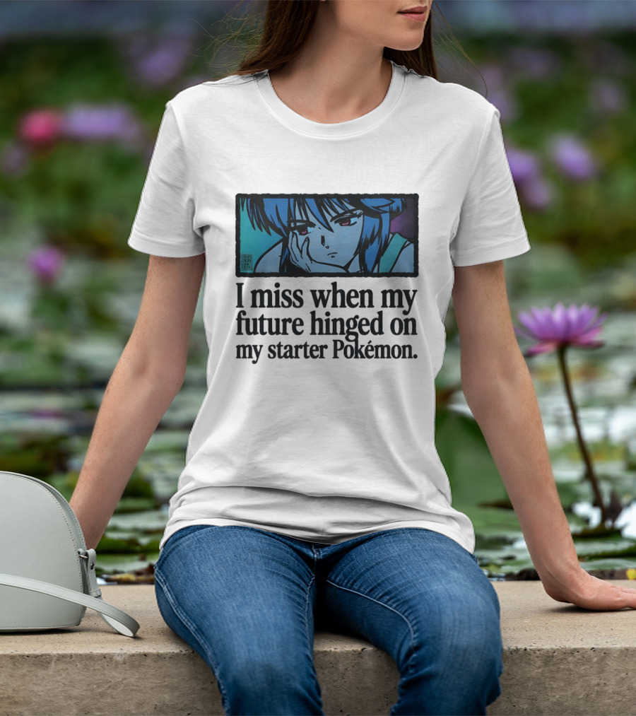 Motoko Kusanagi Ghost In The Shell I Miss When My Future Hinged On My Starter Pokémon T-Shirt