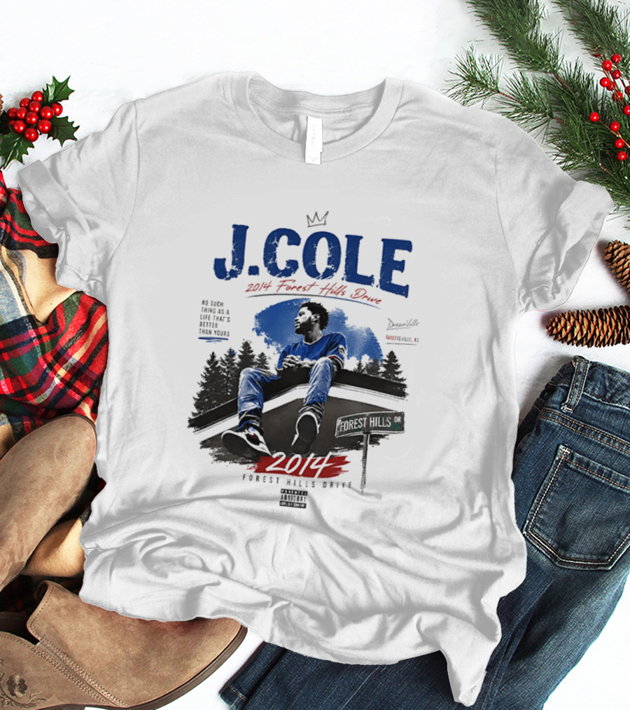 J Cole 2014 Forest Hills Drive Dreamville Rap Music Album Cover T-Shirt