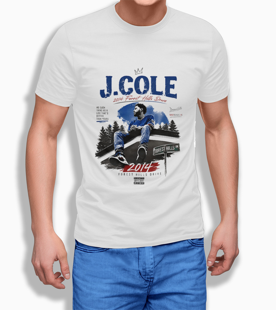 J Cole 2014 Forest Hills Drive Dreamville Rap Music Album Cover T-Shirt
