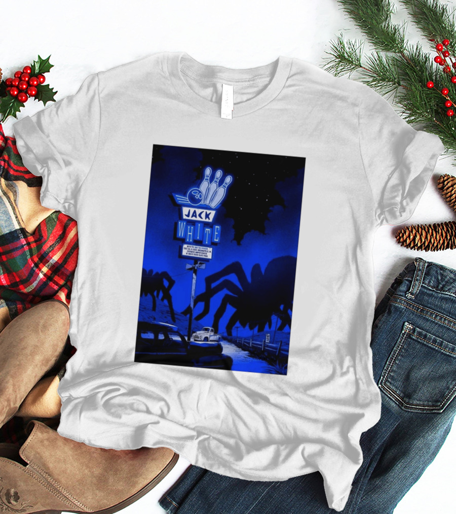 Jack White Indianapolis IN 2026 Everwise Amphitheater Event With Spiders And Bowling Sign T-Shirt