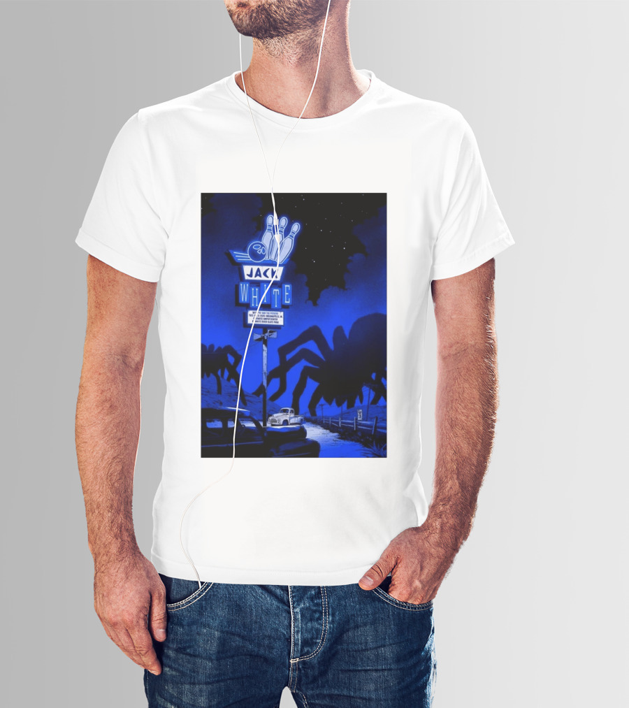 Jack White Indianapolis IN 2026 Everwise Amphitheater Event With Spiders And Bowling Sign T-Shirt