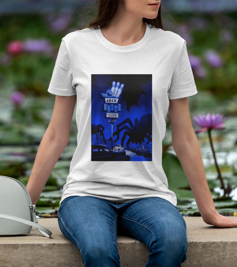 Jack White Indianapolis IN 2026 Everwise Amphitheater Event With Spiders And Bowling Sign T-Shirt