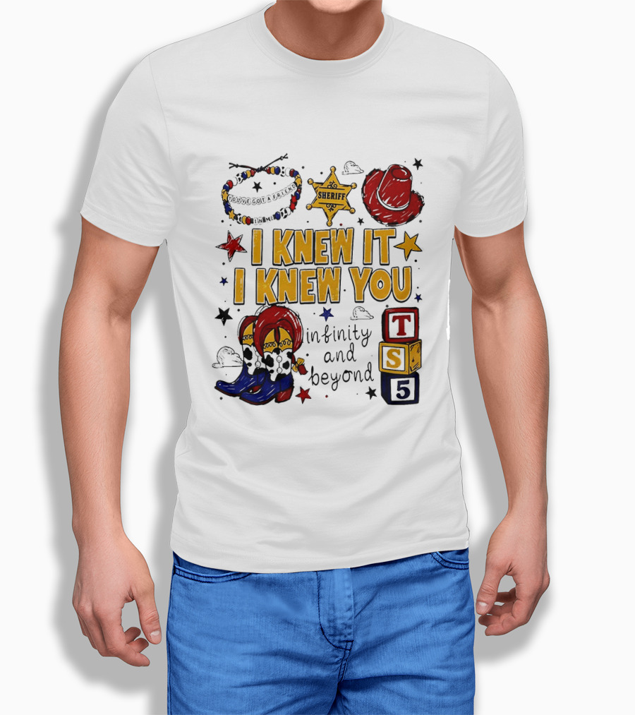 Woody Buzz Lightyear Sheriff Infinity And Beyond Blocks T-Shirt