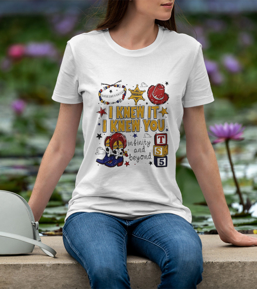 Woody Buzz Lightyear Sheriff Infinity And Beyond Blocks T-Shirt
