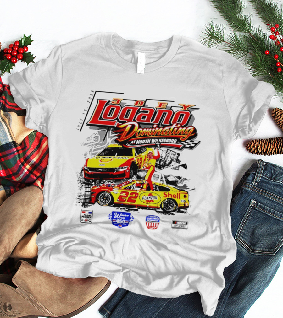 Joey Logano Dominating July 18 2026 North Wilkesboro Pennzoil Shell 22 Racing T-Shirt