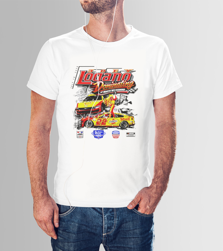 Joey Logano Dominating July 18 2026 North Wilkesboro Pennzoil Shell 22 Racing T-Shirt