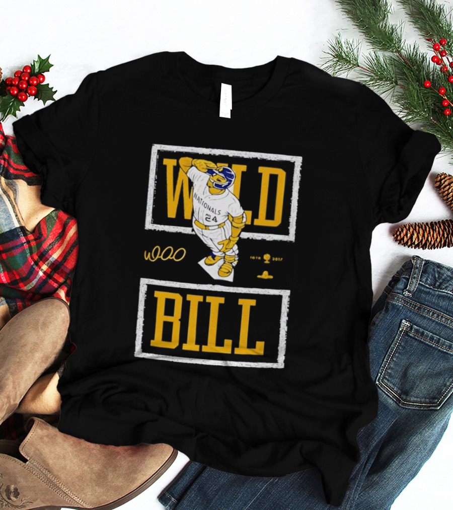 Wild Bill Nationals No 24 Baseball Player Batting Pose T-Shirt