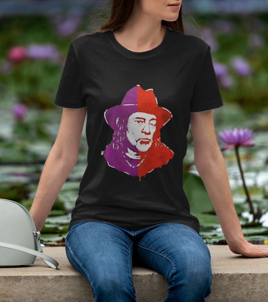 Willie Nelson Face Pop Art Style Cowboy Hat T-Shirt
