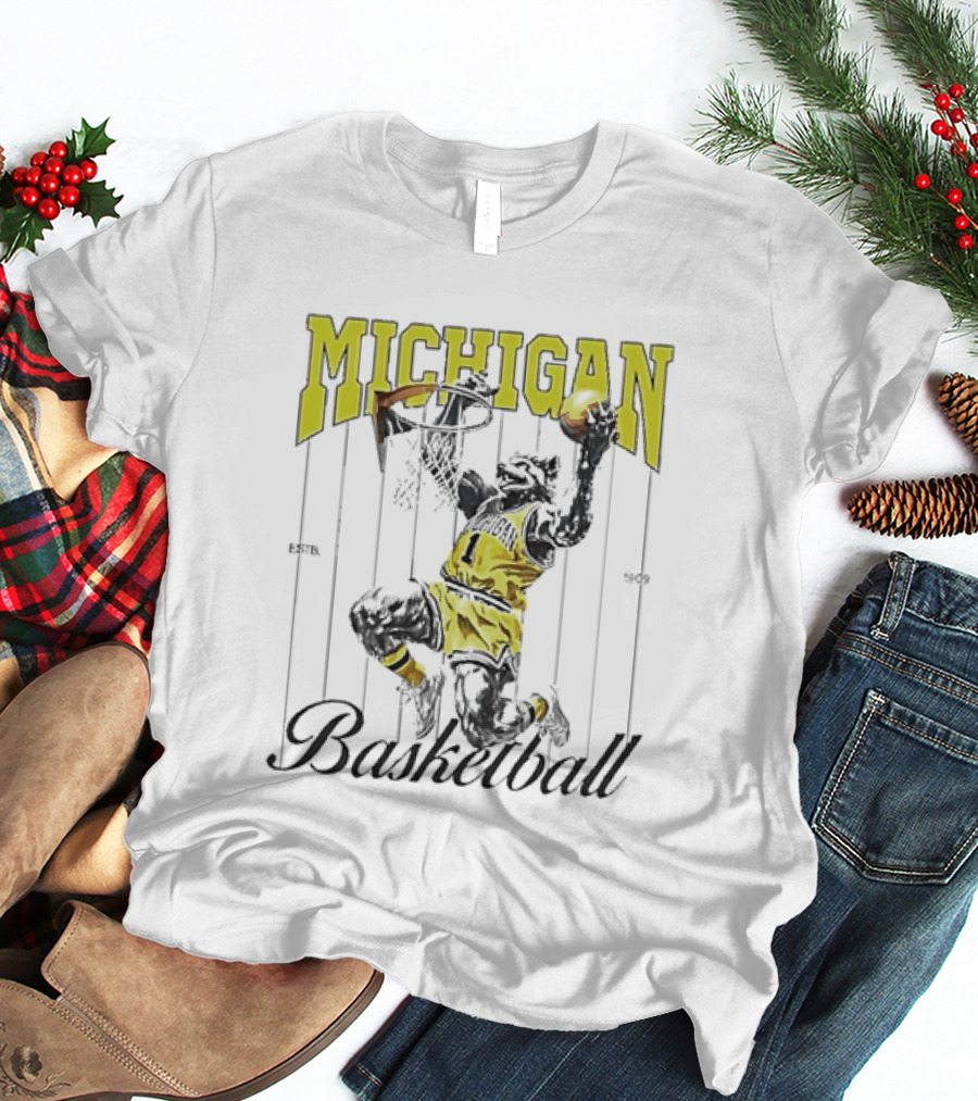 Wolverine Michigan Basketball Slam Dunk T-Shirt