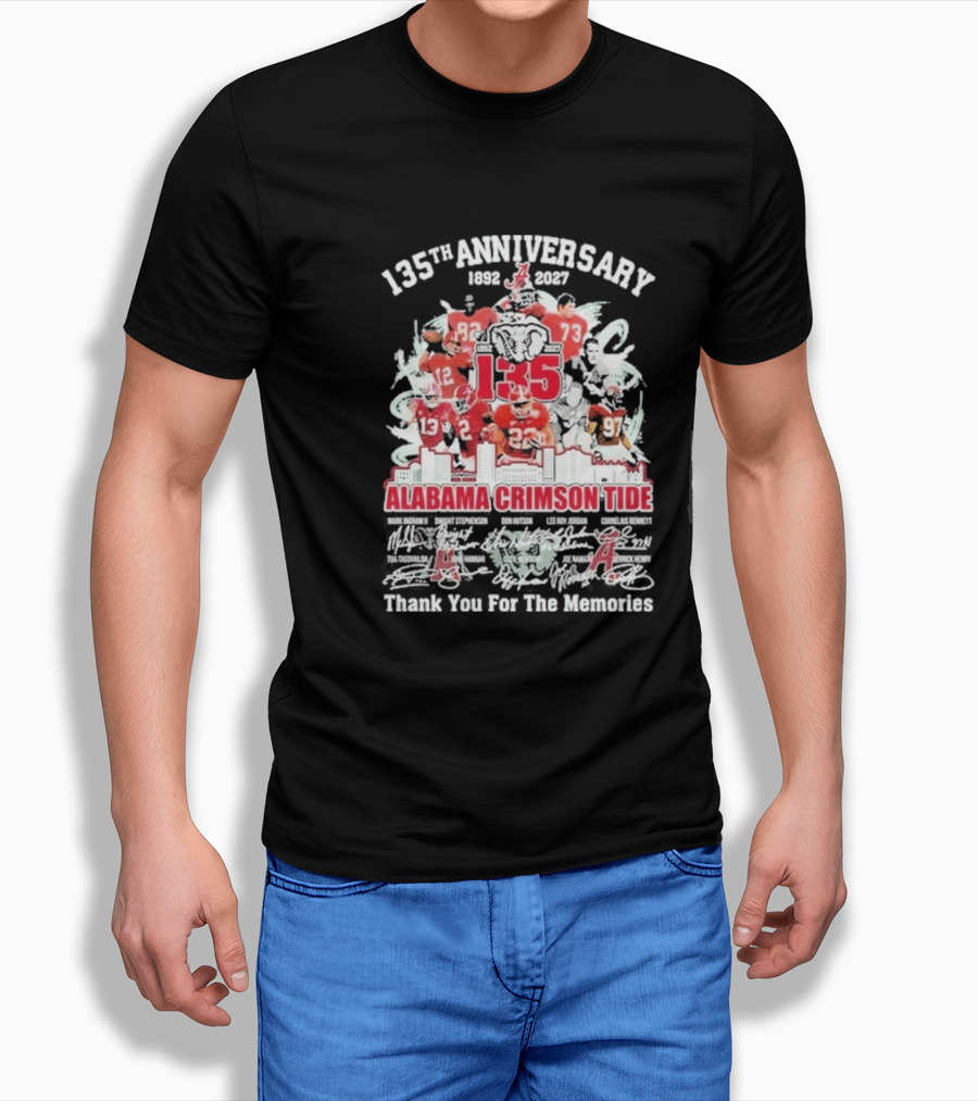 135th Anniversary 1892 2027 Alabama Crimson Tide Thank You For The Memories T-Shirt