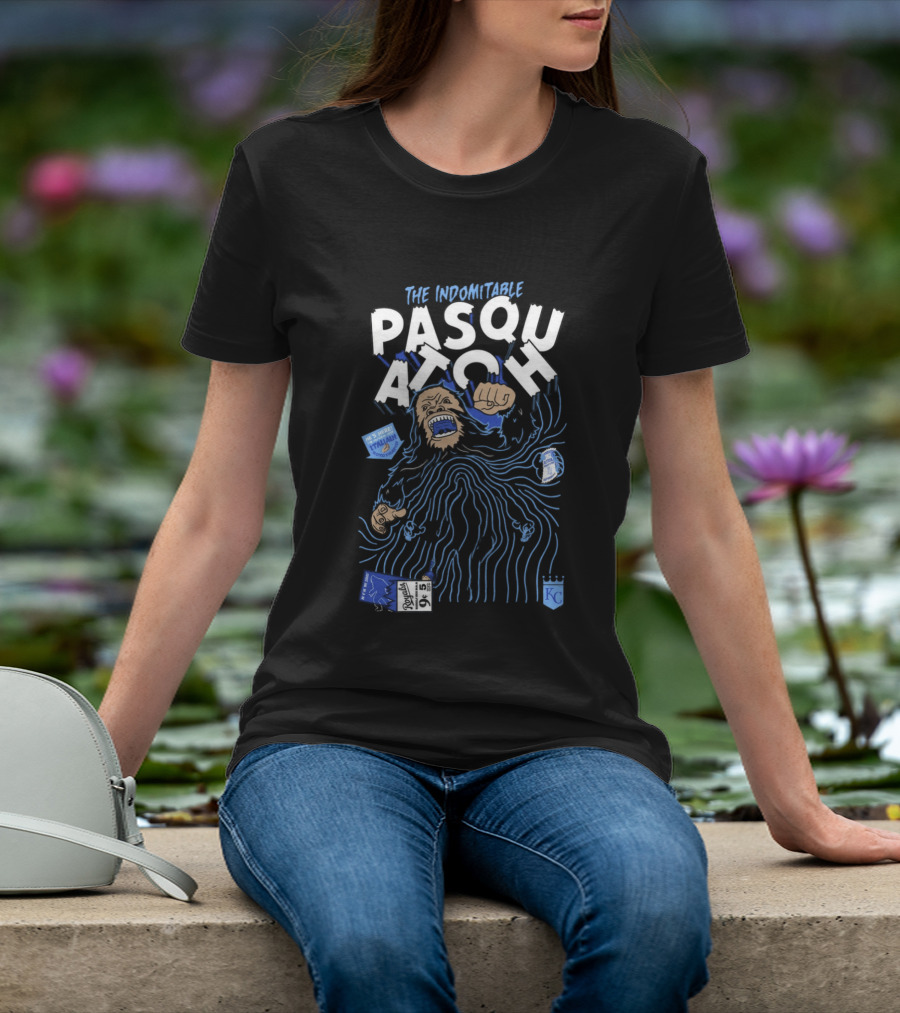 2026 Royals The Indomitable Pasquatch He's Here Fear The Beard KC Baseball T-Shirt