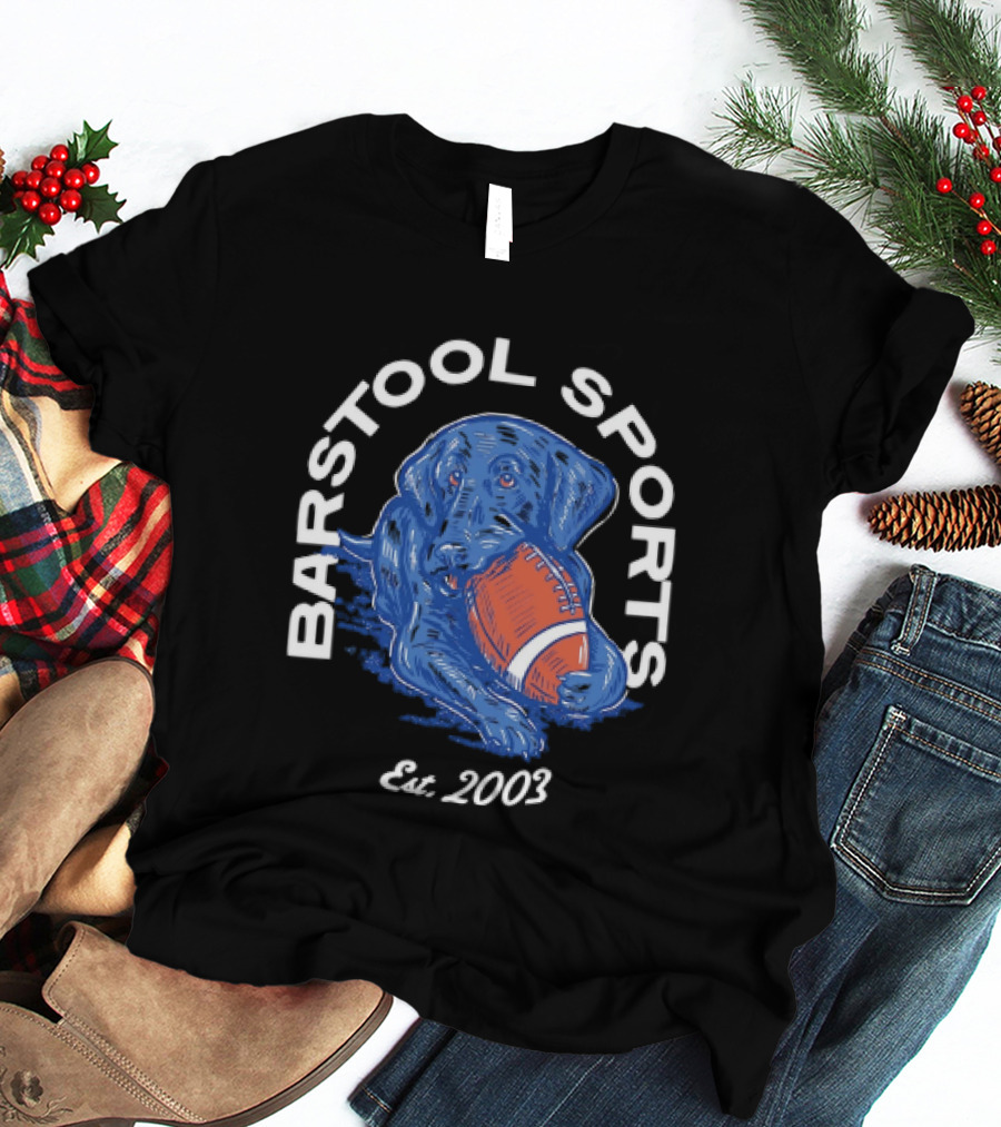 Barstool Sports Est. 2003 Black Labrador With Football T-Shirt