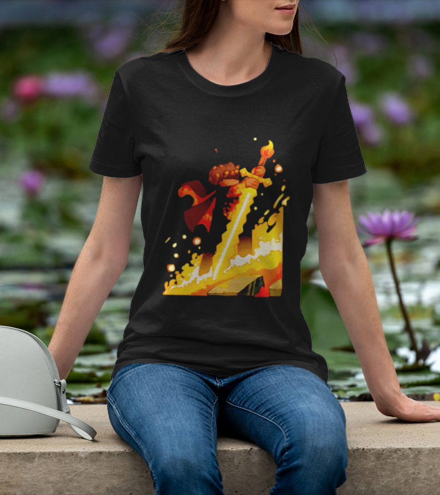 FlameFrags Sword Gaming Fantasy Adventure Warrior T-Shirt