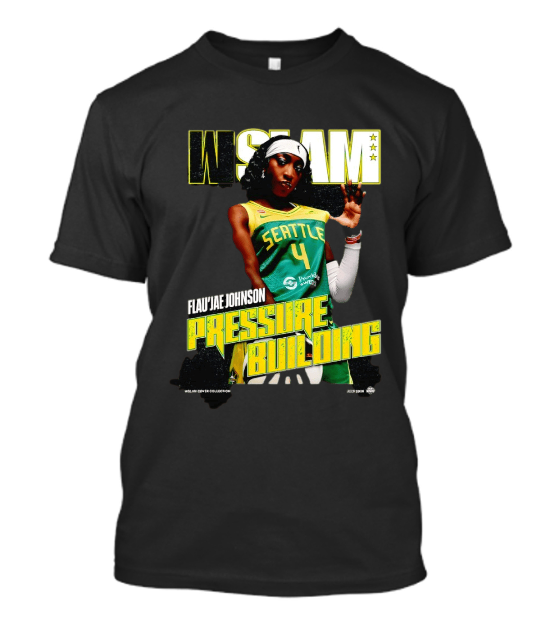 W SLAM Flau'jae Johnson Seattle Storm Pressure Building T-Shirt