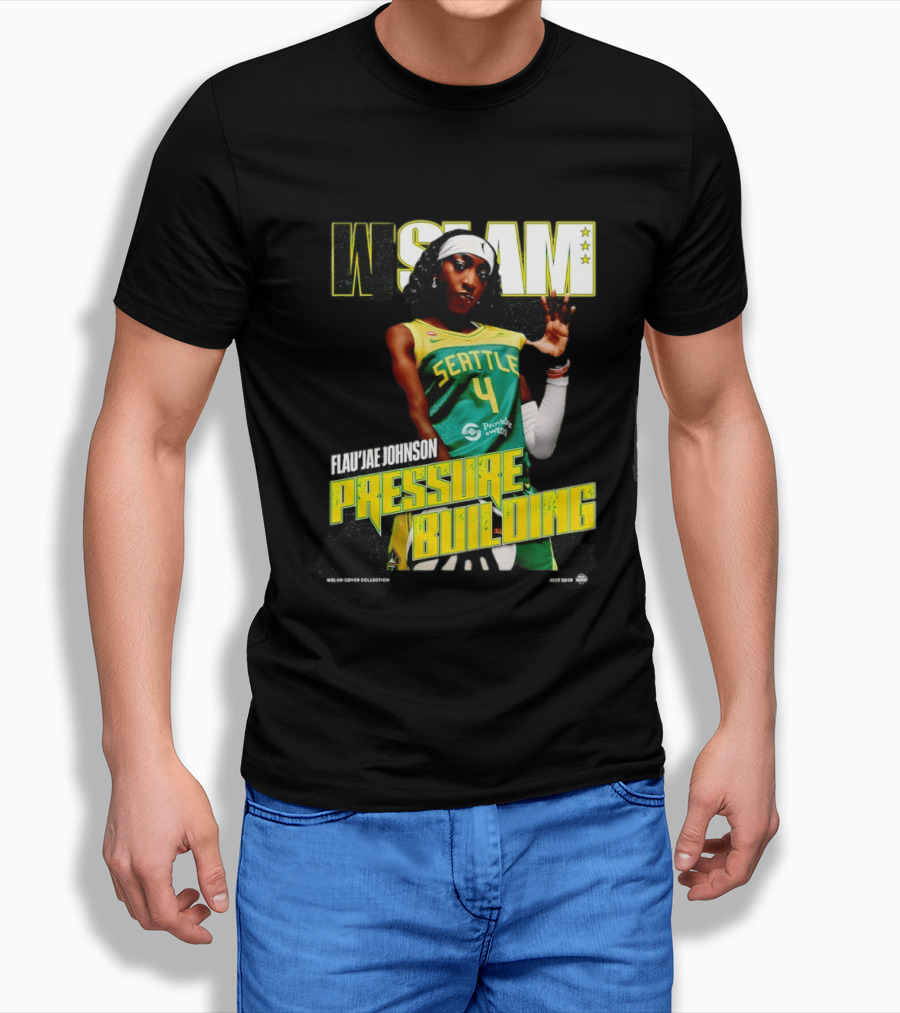 W SLAM Flau'jae Johnson Seattle Storm Pressure Building T-Shirt