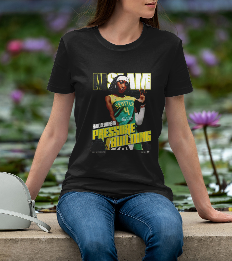 W SLAM Flau'jae Johnson Seattle Storm Pressure Building T-Shirt