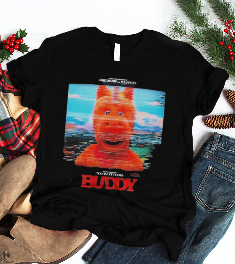 Buddy Unicorn Friendship And Weapons Movie Premiere August 28 2026 T-Shirt