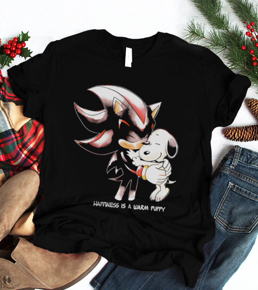 Happiness Is A Warm Puppy Shadow The Hedgehog Embrace T-Shirt