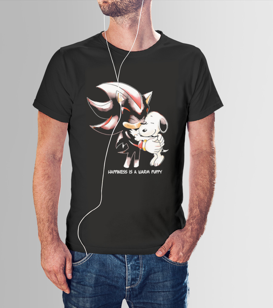 Happiness Is A Warm Puppy Shadow The Hedgehog Embrace T-Shirt
