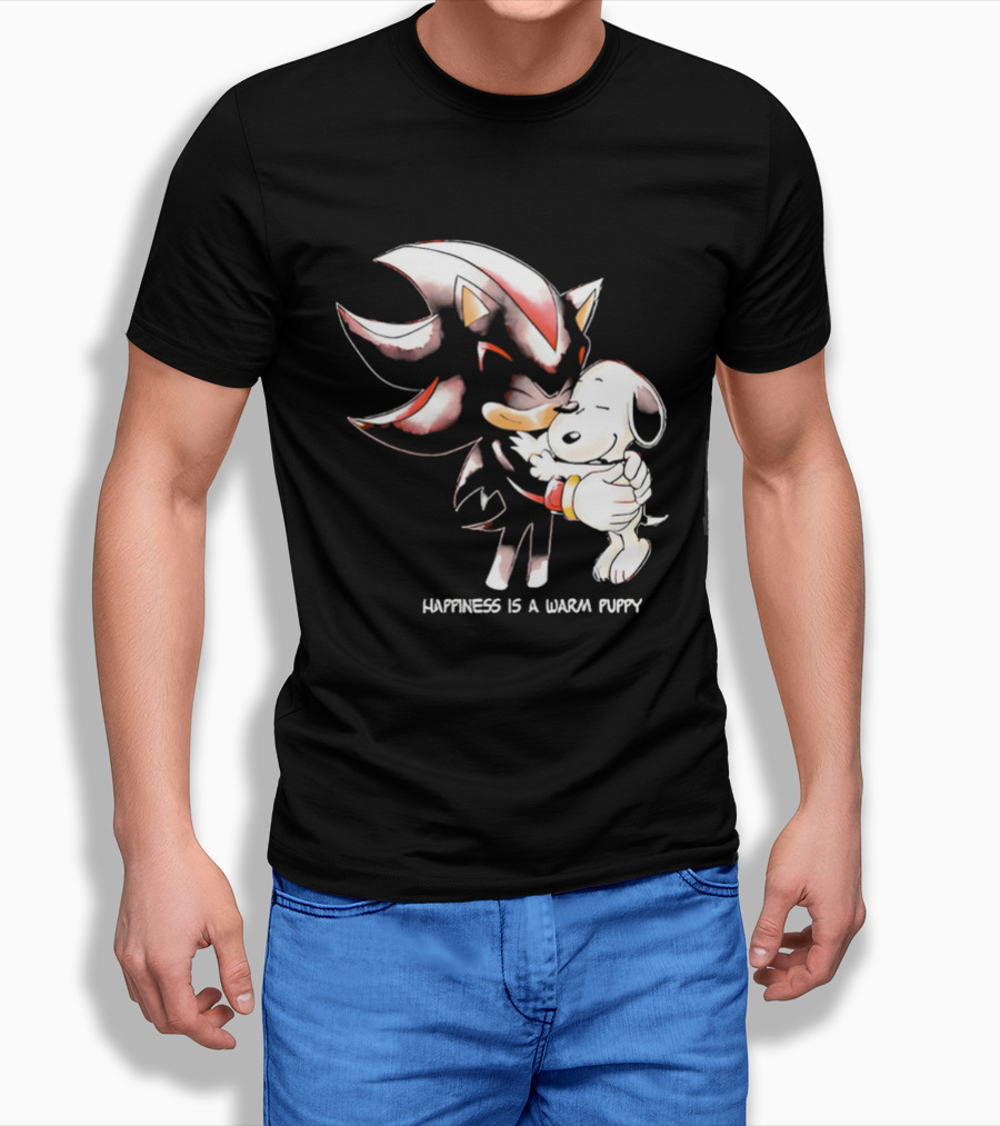 Happiness Is A Warm Puppy Shadow The Hedgehog Embrace T-Shirt