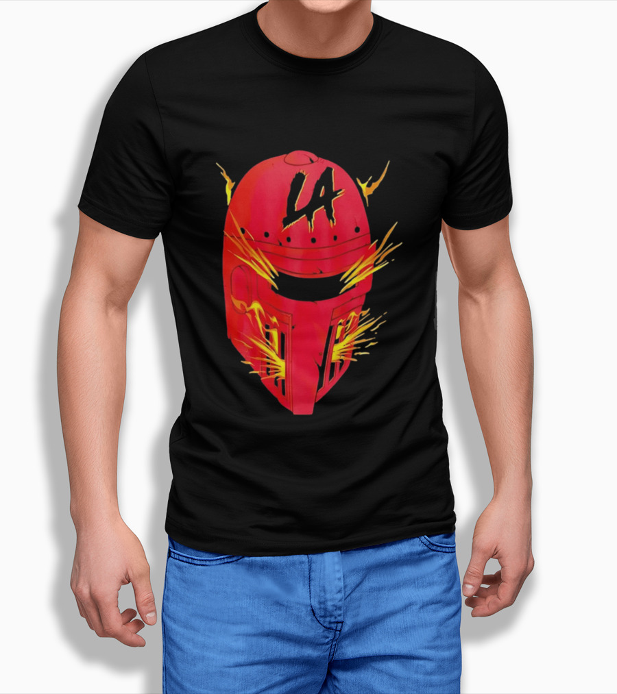 LA Flaming Knight Helmet Los Angeles Sports Blaze T-Shirt