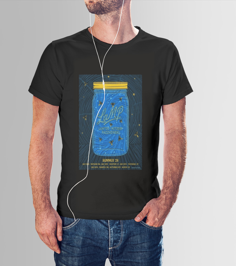 LAMP Summer '26 Tour Lawton Metzger Paczkowski With Fireflies And Dates T-Shirt
