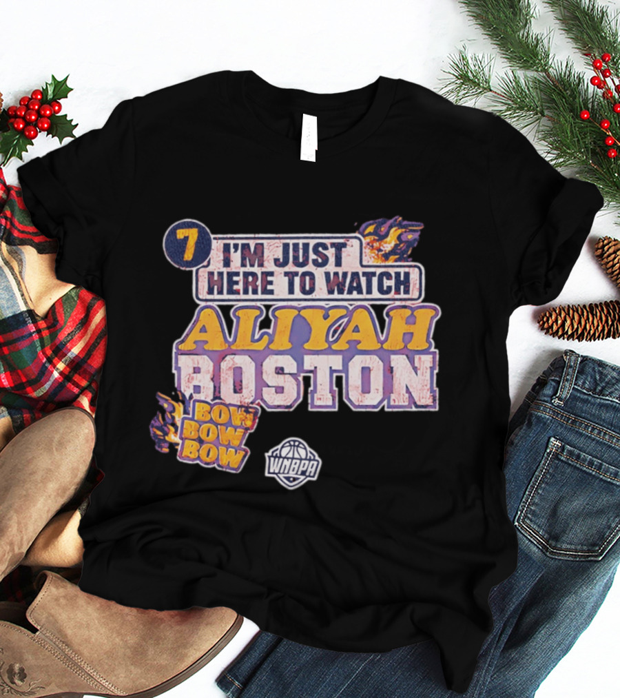I'm Just Here To Aliyah Boston WNBA Bow Bow Bow 7 T-Shirt