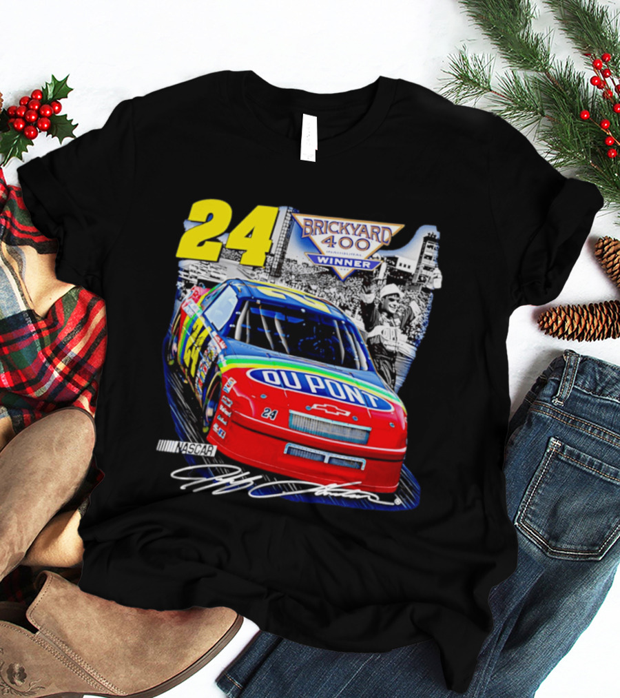 Jeff Gordon NASCAR DuPont Chevrolet No 24 Brickyard 400 Inaugural Winner T-Shirt