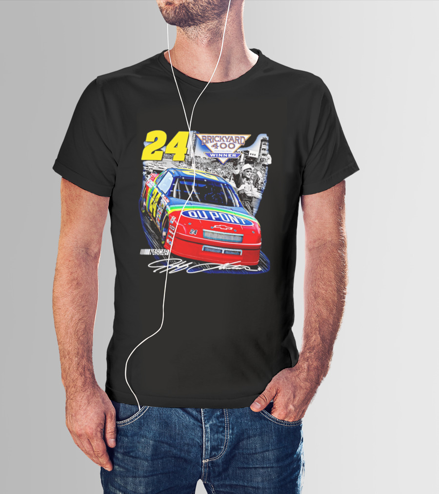 Jeff Gordon NASCAR DuPont Chevrolet No 24 Brickyard 400 Inaugural Winner T-Shirt