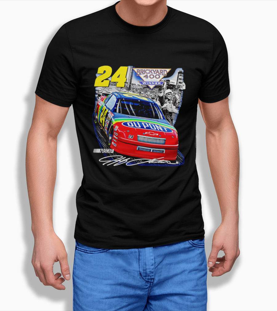 Jeff Gordon NASCAR DuPont Chevrolet No 24 Brickyard 400 Inaugural Winner T-Shirt