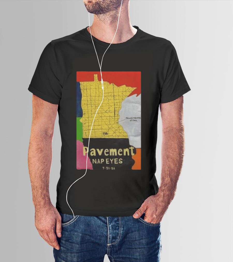 Pavement Nap Eyes Palace Theatre St Paul July 21 2026 Minnesota Map T-Shirt