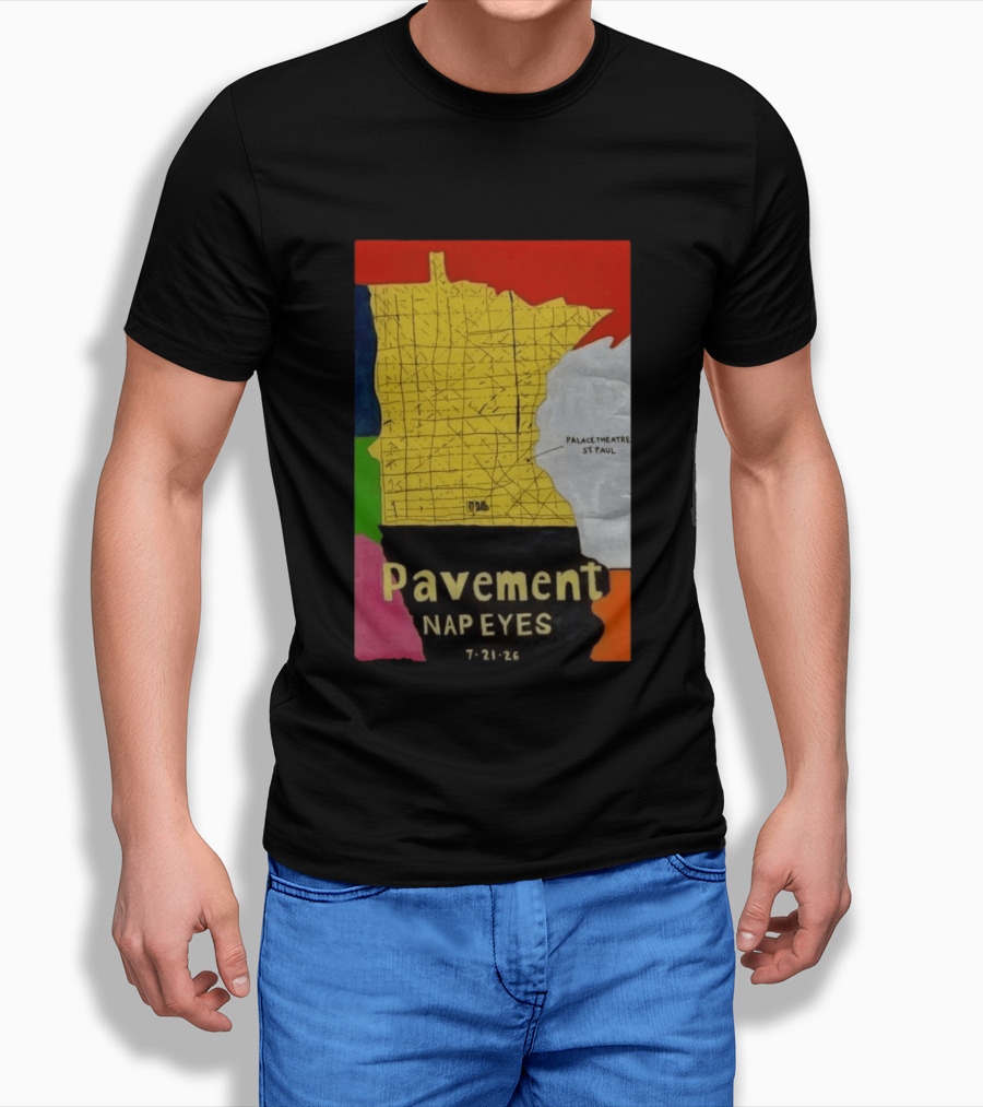 Pavement Nap Eyes Palace Theatre St Paul July 21 2026 Minnesota Map T-Shirt