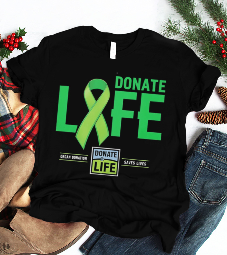 Donate Life Ribbon Organ Donation Saves Lives T-Shirt