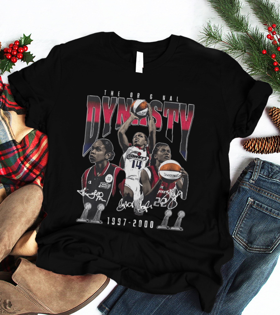 The Original Dynasty Sheryl Swoopes Cynthia Cooper Tina Thompson Houston Comets 1997 2000 T-Shirt
