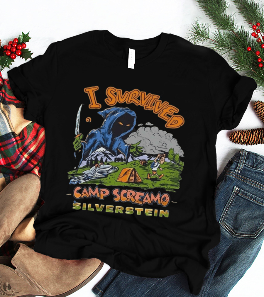 Silverstein I Survived Camp Screamo Tour 2026 North America Camping Adventure T-Shirt