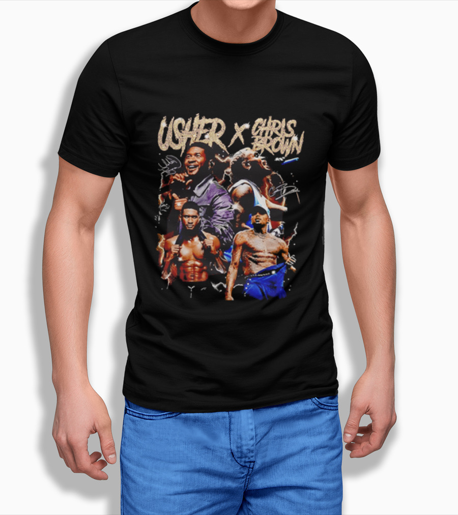Usher X Chris Brown Singing Performing Collaboration T-Shirt
