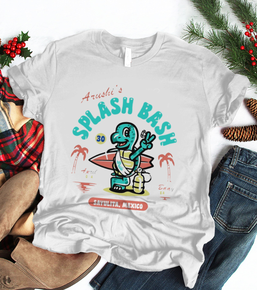Arushi's Splash Bash Surfing Turtle 30th Birthday Sayulita Mexico T-Shirt