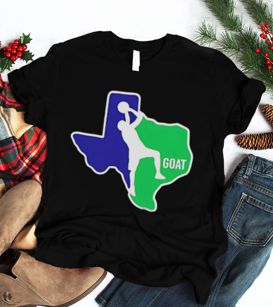 Texas Basketball Goat Silhouette Blue Green State T-Shirt