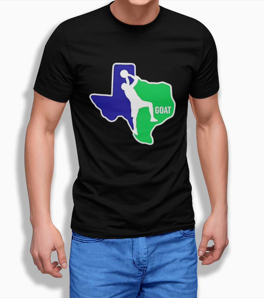 Texas Basketball Goat Silhouette Blue Green State T-Shirt