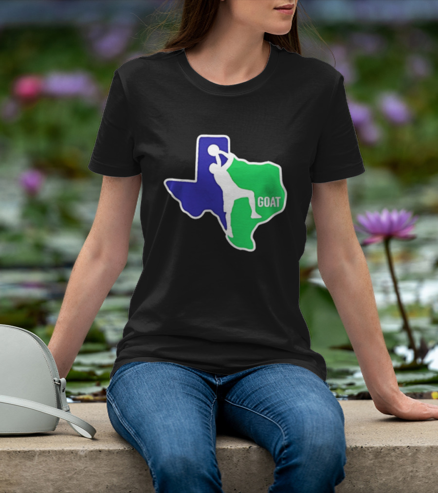 Texas Basketball Goat Silhouette Blue Green State T-Shirt