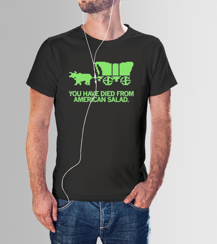 You Have Died From American Salad Ox Cart Retro Gaming Spoof T-Shirt