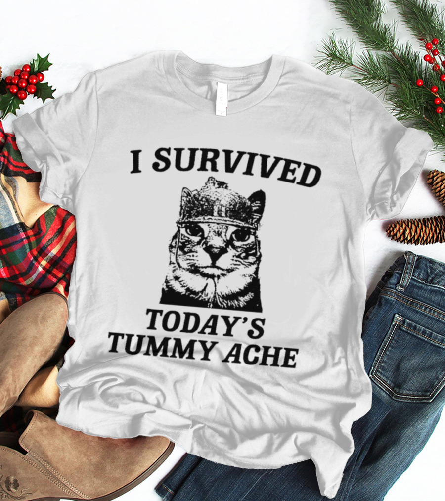 I Survived Today's Tummy Ache Cat T-Shirt