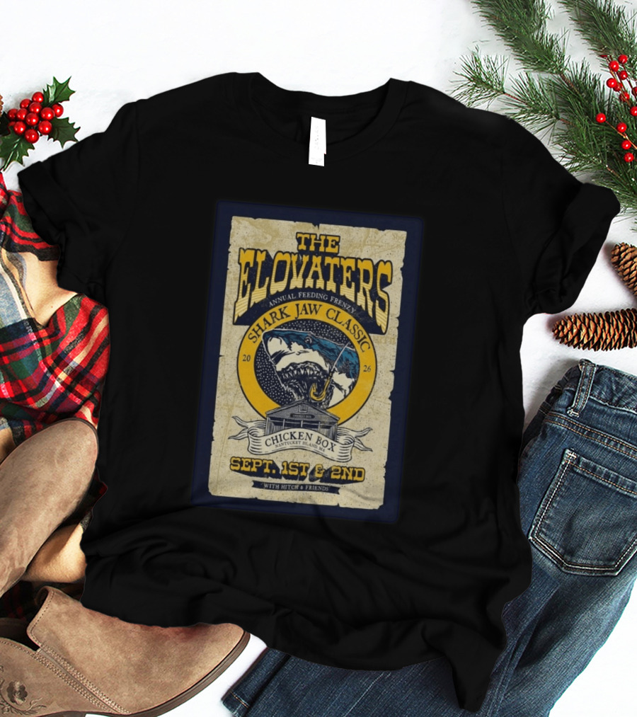 The Elovaters Annual Feeding Frenzy Shark Jaw Classic Nantucket Island MA Chicken Box Sept 1st 2nd 2026 T-Shirt