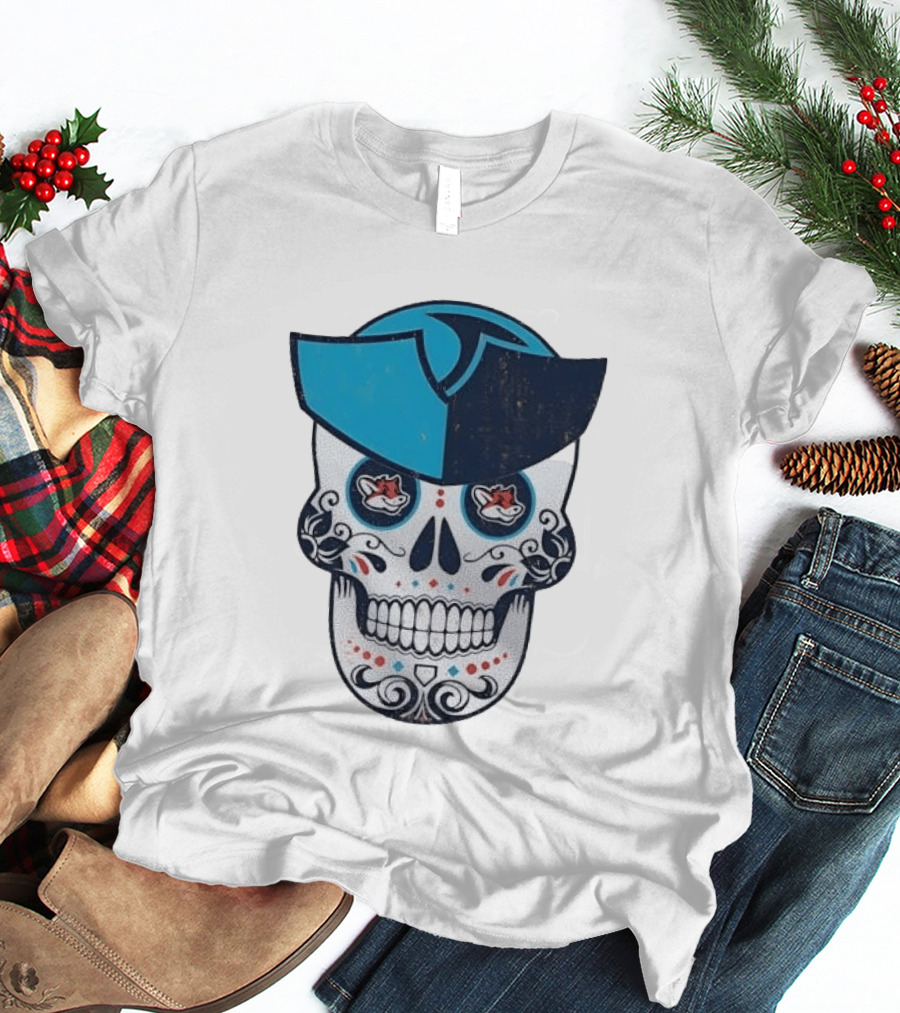 Day Of The Dead Skull Patriot Fox Sports Foxes Football T-Shirt