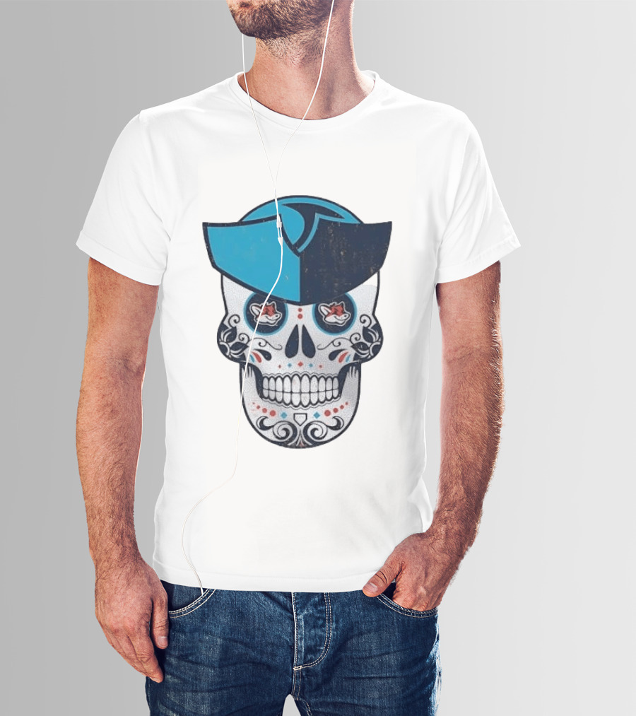 Day Of The Dead Skull Patriot Fox Sports Foxes Football T-Shirt