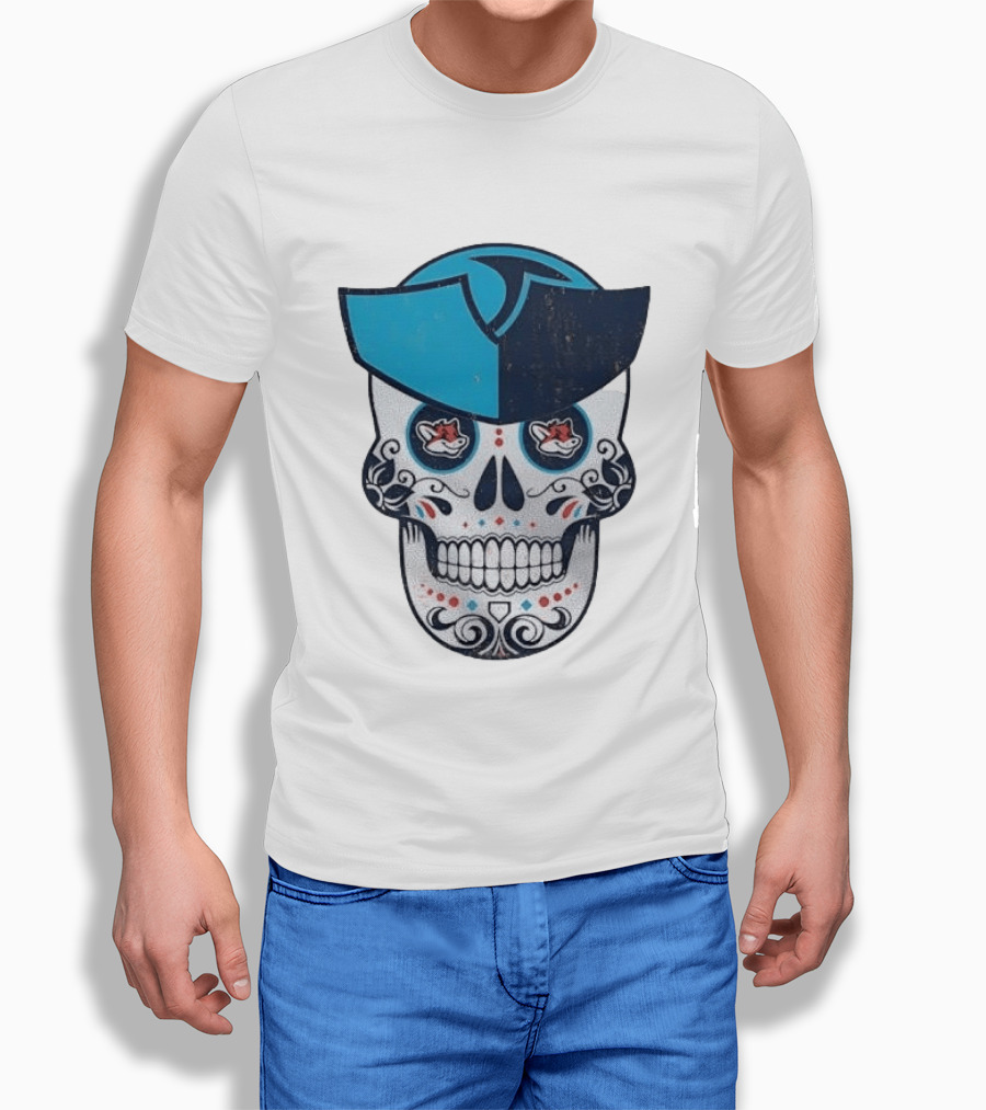 Day Of The Dead Skull Patriot Fox Sports Foxes Football T-Shirt