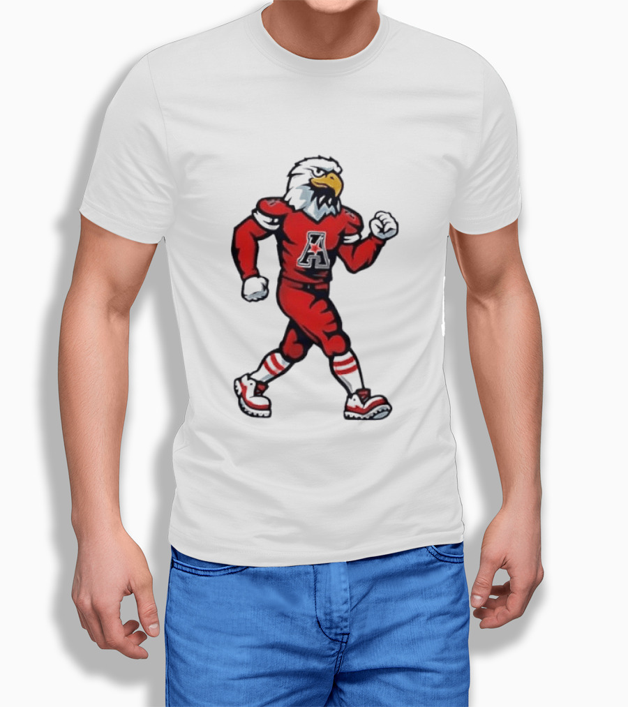 Eagle Running Sport Red Football T-Shirt