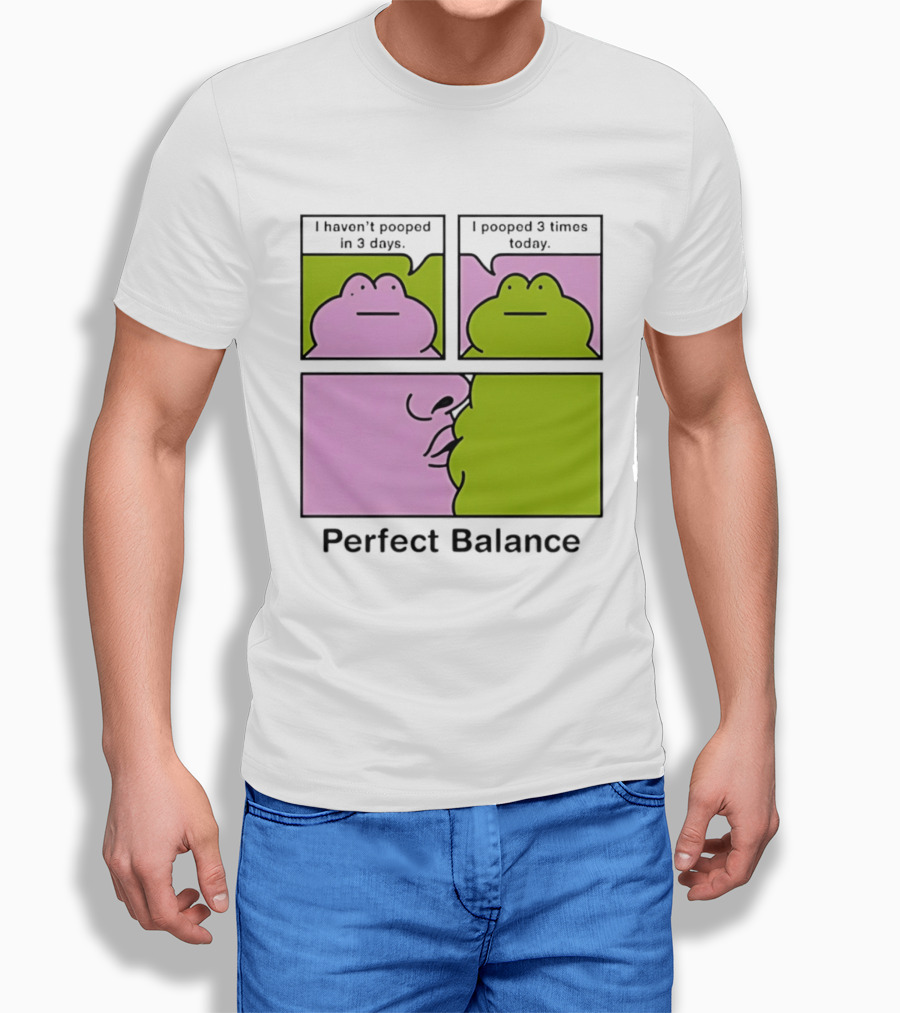 Perfect Balance Frog Meme I Haven't Pooped In 3 Days Pooped 3 Times Today T-Shirt