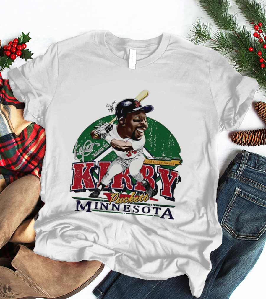 Kirby Puckett Minnesota Gold Glove Award Bruce Stark Collection T-Shirt