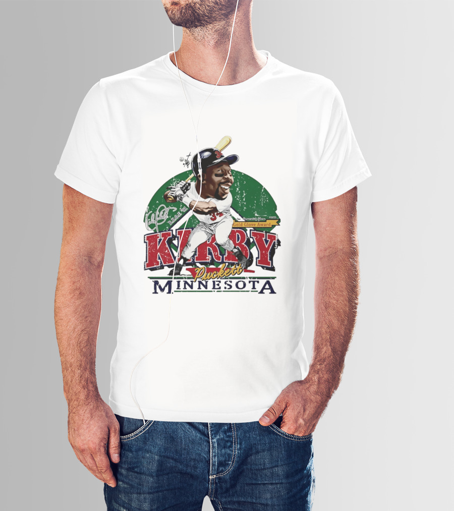 Kirby Puckett Minnesota Gold Glove Award Bruce Stark Collection T-Shirt
